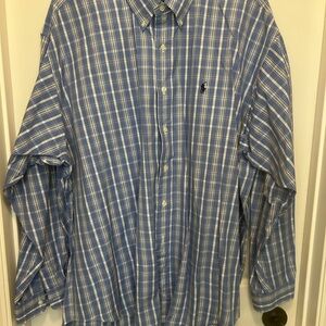 Polo by Ralph Lauren Blue Plaid Casual Button Down Shirt